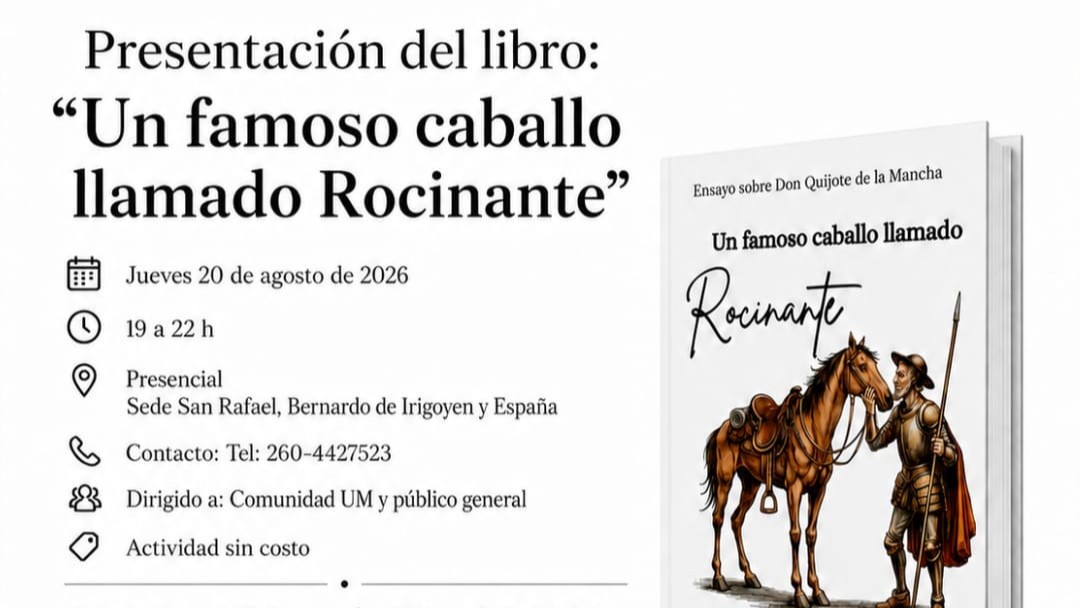 #VaDeNuevo Carlos Murgo, escritor Sanrafaelino, presenta su libro «Un famoso caballo llamado Rocinante»